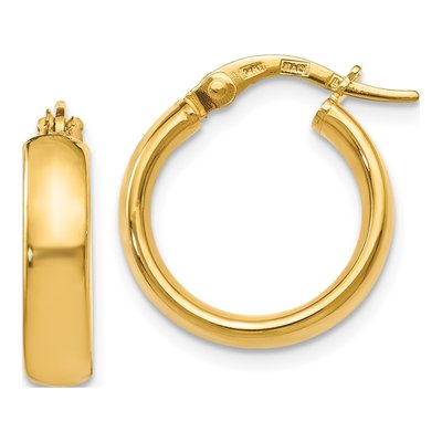 14K Yellow Gold 18mm Hoop Earrings