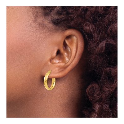 14K Yellow Gold 20mm Hoop Earrings – view 4