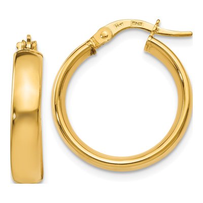 14K Yellow Gold 20mm Hoop Earrings