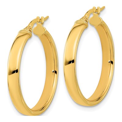 14K Yellow Gold 25mm Hoop Earrings – view 3