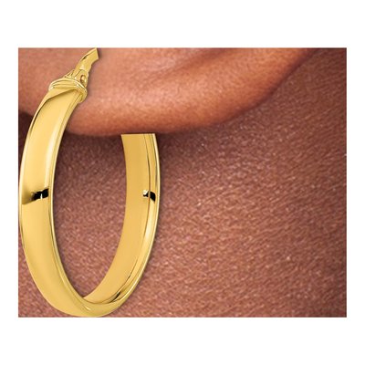 14K Yellow Gold 25mm Hoop Earrings – view 4