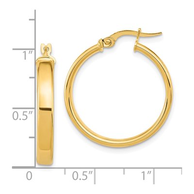 14K Yellow Gold 25mm Hoop Earrings – view 5