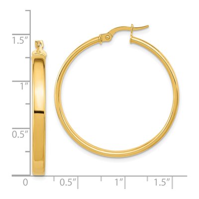 14K Yellow Gold 35mm Hoop Earrings – view 5