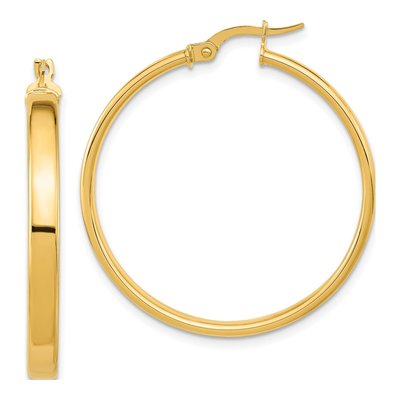 14K Yellow Gold 35mm Hoop Earrings
