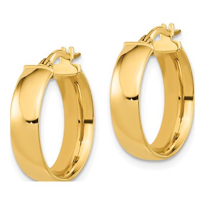 14K Yellow Gold 20mm Hoop Earrings – view 3