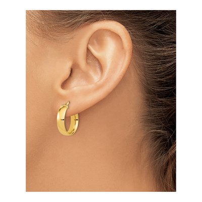14K Yellow Gold 20mm Hoop Earrings – view 4