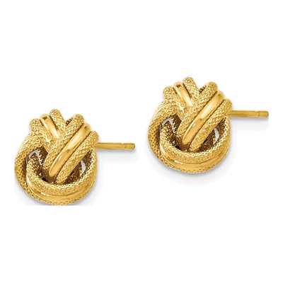 14K Yellow Gold Knot Stud Earrings – view 3