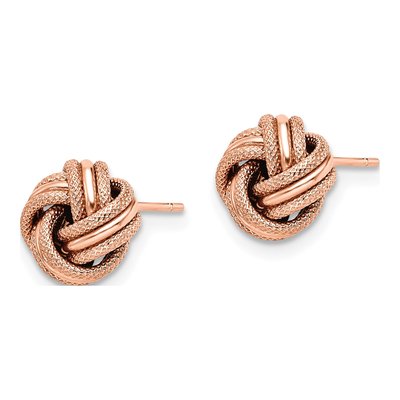 14K Yellow Gold Plating Knot Stud Earrings – view 3