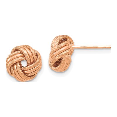 14K Yellow Gold Plating Knot Stud Earrings
