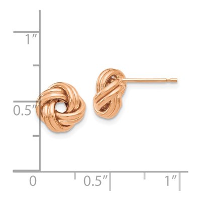14K Yellow Gold Love Knot Button Stud Earrings – view 5