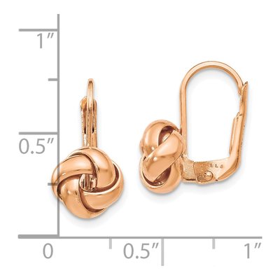 14K Yellow Gold Love Knot Leverback Earrings – view 5