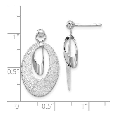 14K White Gold Reversible Oval Dangle Earrings – view 5