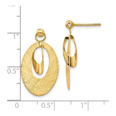 14K Yellow Gold Oval Dangle Earrings – view 5