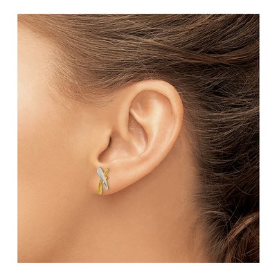 14K Yellow Gold Button Stud Earrings – view 4