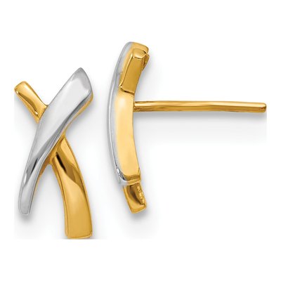 14K Yellow Gold Button Stud Earrings