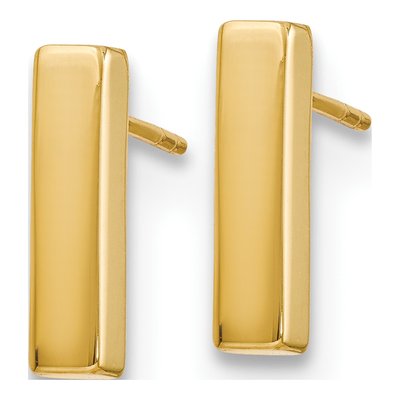 14K Yellow Gold Bar Dangle Earrings – view 3