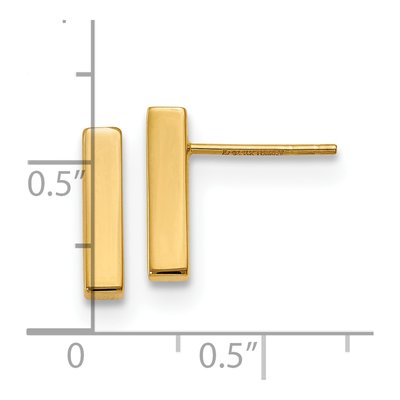 14K Yellow Gold Bar Dangle Earrings – view 5