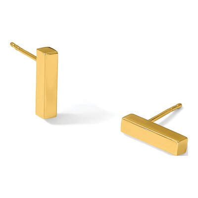 14K Yellow Gold Bar Dangle Earrings – view 6