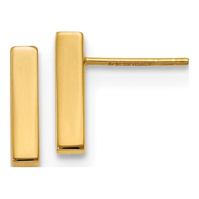 14K Yellow Gold Bar Dangle Earrings