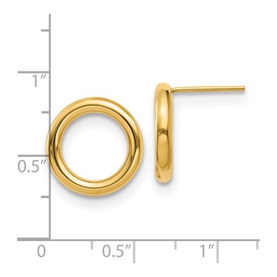 14K Yellow Gold Circle Dangle Earrings – view 5
