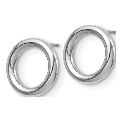 14K White Gold Circle Dangle Earrings – view 3