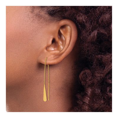 14K Yellow Gold Tear Threader Earrings – view 4