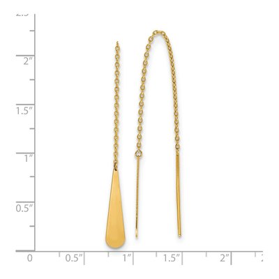 14K Yellow Gold Tear Threader Earrings – view 5