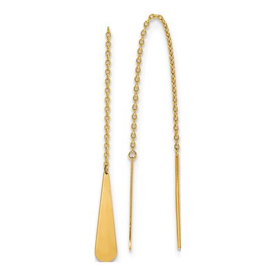 14K Yellow Gold Tear Threader Earrings