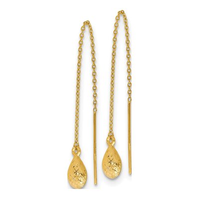 14K Yellow Gold Tear Threader Earrings – view 3