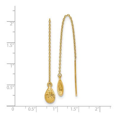 14K Yellow Gold Tear Threader Earrings – view 5