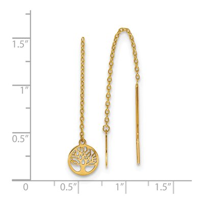 14K Yellow Gold Tree of Life Threader Earrings – view 5