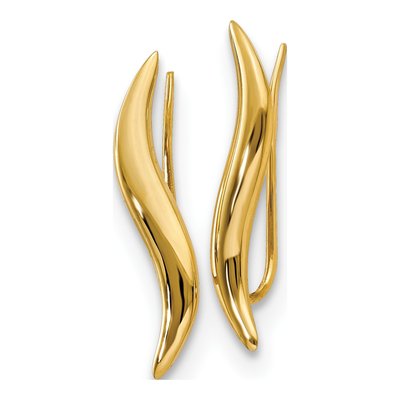 14K Yellow Gold Ear Climber Threader Earrings – view 3