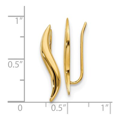 14K Yellow Gold Ear Climber Threader Earrings – view 5