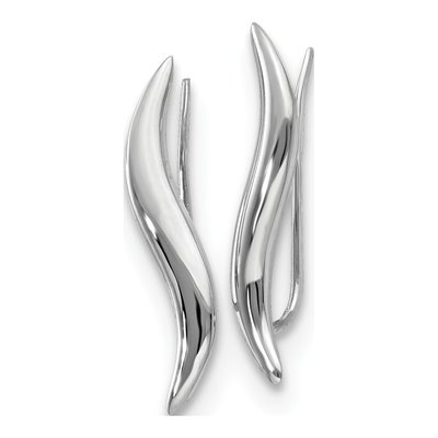 14K White Gold Ear Climber Threader Earrings – view 3