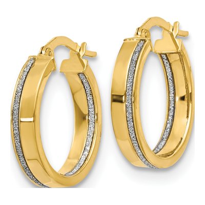 14K Yellow Gold 20mm Glimmer Hoop Earrings – view 3