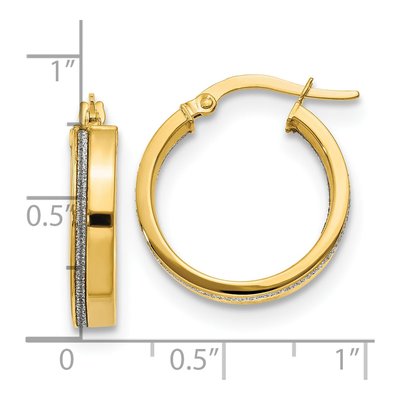 14K Yellow Gold 20mm Glimmer Hoop Earrings – view 5