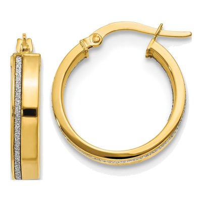 14K Yellow Gold 20mm Glimmer Hoop Earrings