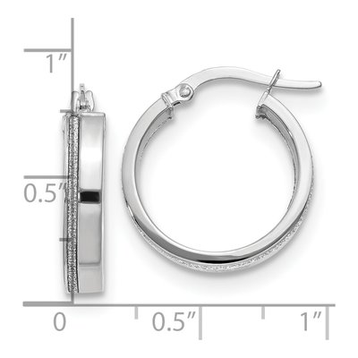 14K White Gold 20mm Glimmer Hoop Earrings – view 5