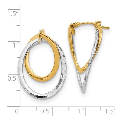 14K Yellow Gold Fancy Hoop Earrings – view 5