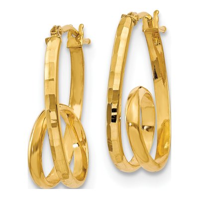 14K Yellow Gold Hoop Earrings – view 3