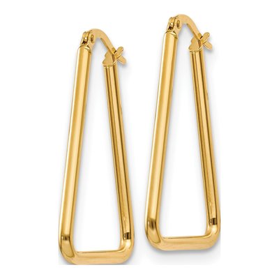 14K Yellow Gold Geometric Hoop Earrings – view 3