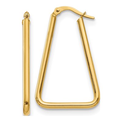 14K Yellow Gold Geometric Hoop Earrings
