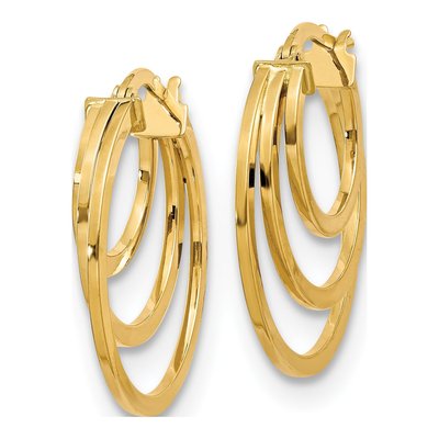 14K Yellow Gold Fancy Hoop Earrings – view 3