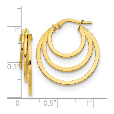 14K Yellow Gold Fancy Hoop Earrings – view 5