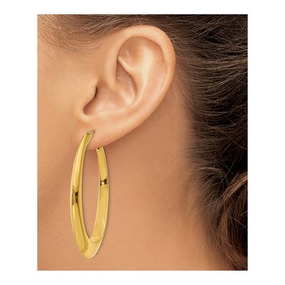 14K Yellow Gold Large Hoop Earrings – view 4