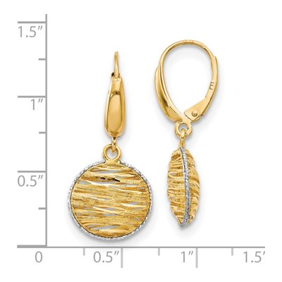 14K Yellow Gold Diamond-Cut Leverback Earrings – view 5