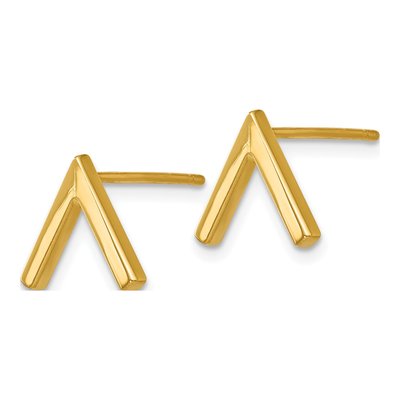 14K Yellow Gold Button Stud Earrings – view 3