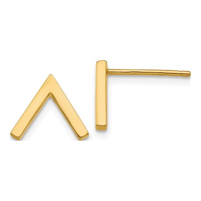 14K Yellow Gold Button Stud Earrings