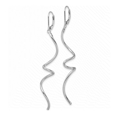 14K White Gold Twisted Leverback Earrings – view 3