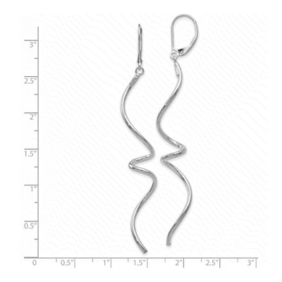 14K White Gold Twisted Leverback Earrings – view 5